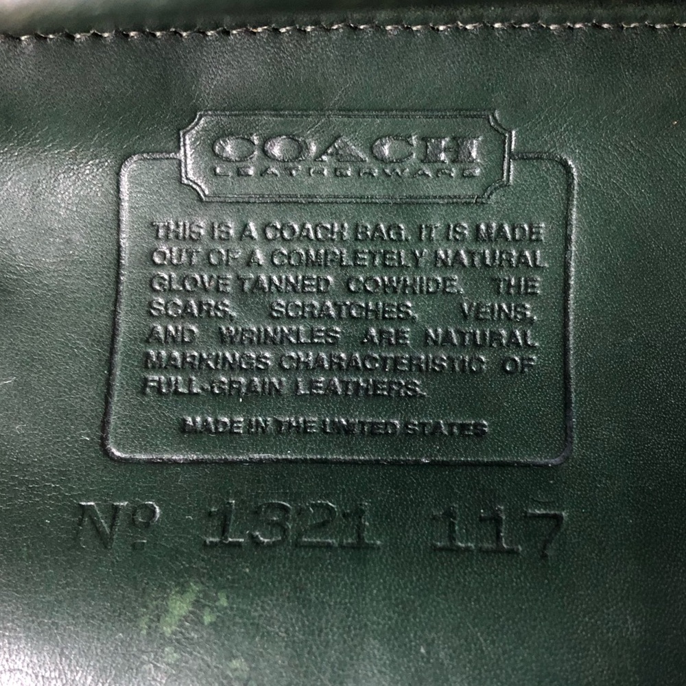 Vintage COACH Laurel Bottle Green Leather Hinged Clamshell Crossbody Bag 4117 - Picture 9 of 17